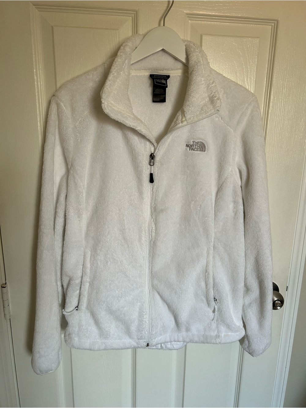 The North Face Women's White Teddy Fleece Full-Zip Jacket